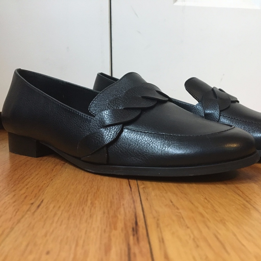 Essex Lane Black Leather Loafers